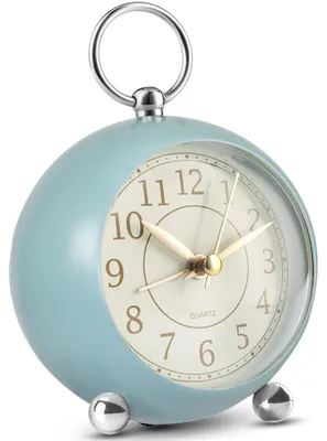 Analoger Retro-Wecker mit Nachtlicht, leise, batteriebetrieben