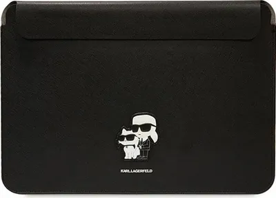 Zdjęcie produktu dla Etui Karl Lagerfeld Sleeve Klcs16Sakcpmk 16 - Czarne Saffiano Karl&Choupette