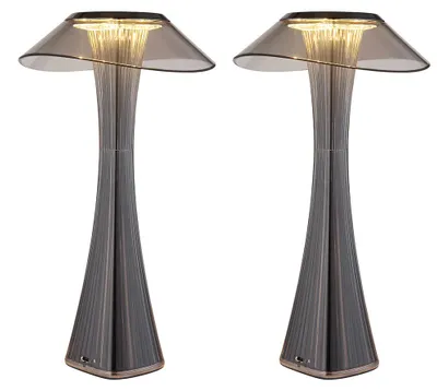 Produktbild von 2x LED Tischleuchte, Schwarz, Acryl, Touchdimmer, Dimmbar, H 27,4 cm