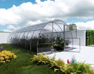 Gewächshaus KLASIKA EASY 3x6m (18m2) mit 6mm Polycarbonat (Rahmen aus Vierkantrohr)

