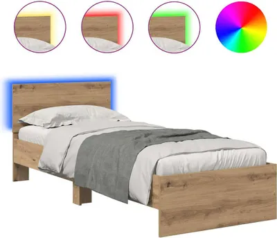 Obrázek produktu pro vidaXL Rám postele s čelem Artisan dub 75 x 190 cm materiál na bázi dřeva