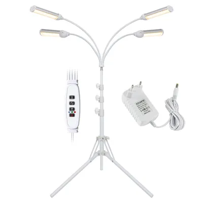 Obrázek produktu pro Rostlinná lampa LED plné spektrum 4 hlavy 360LED rostlinné světlo se stojanem Růstová lampa pro pokojové rostliny 3/6/12H časovač 10 úrovní Stmívatelná lampa