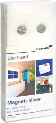 Produktbild von Legamaster Glasboardmagnet klein silber 6St, Tafelmagnet, Silber, Metall, 12 mm, 13 mm, 7 mm