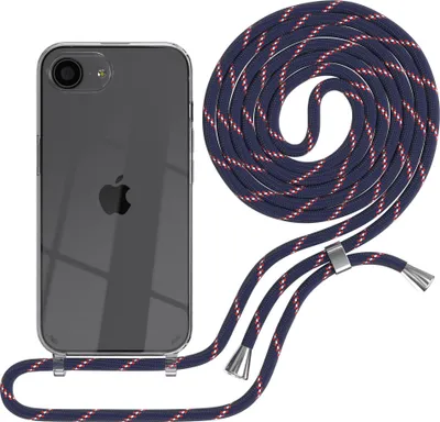 Produktbild von EAZY CASE Handykette mit Hülle für Apple iPhone 16e Backcover Handykette, zum Umhängen in Blau