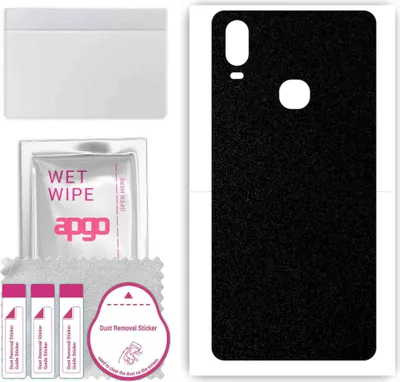 Produktbild von apgo Rückseite Schutzfolie, Skin, kompatibel mit Vivo Y12i, Hinten Displayschutzfolie aus Vinylfolie, kratzfest, einfache Montage - Mattschwarz