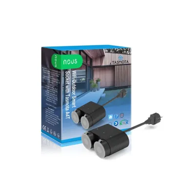 Immagine prodotto di Prese multiple da esterno intelligenti Wi-Fi Nous A4T (16 A/3680 W) con misuratore di potenza, firmware Tasmota