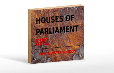 Produktbild von Holzschild London 18x12cm Houses of Parliament SW1