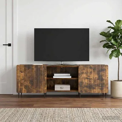 Zdjęcie produktu dla Szafka pod telewizor vidaXL, dąb wędzony, 150 x 31 x 52 cm, materiał drewnopochodny
