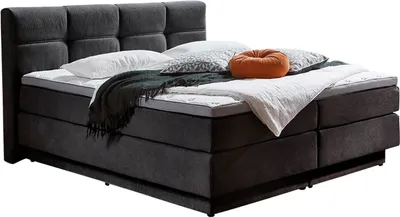 Produktbild von Boxspringbett - Anthrazit - Webstoff - 180 x 200 cm - mit Bettkasten