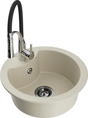 Image de Mexen Diego évier 1 bac en granit avec mitigeur Aster, Beige - 6512-69-73450-07-B