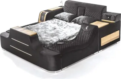 Produktbild von Leder Design Bett Doppel Luxus Ehe Modernes Hotel Gestell Schlaf Zimmer Betten