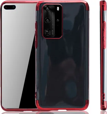 Zdjęcie produktu dla Etui na telefon komórkowy Huawei P40 Red - Clear - TPU Silicone Case Backcover w kolorze przezroczystej czerwieni
