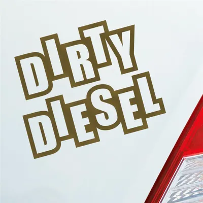 Produktbild von Auto Aufkleber Dirty Diesel Dreckig Hoher Verbrauch Sprit 12x10 cm Gold Sticker Heckscheibenaufkleber