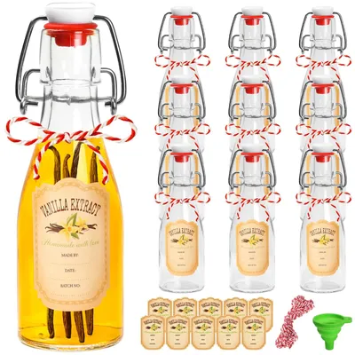 10er-Pack 150 ml Glasflaschen mit Flip-Top, transparent