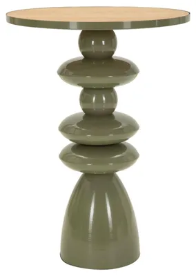 Produktbild von Mauro Ferretti Beistelltisch Metall Holz Grün Braun 45,5x63 cm