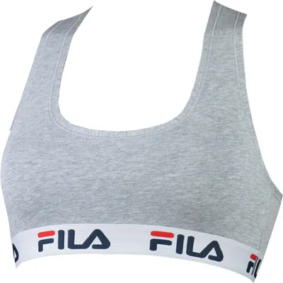 Produktbild von FILA Damen Bustier - ungepolsterter Bra, ohne Bügel, Baumwolle, einfarbig grau M (Medium)