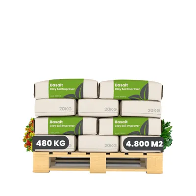 Produktbild von Basaltmehl-Bodenverbesserungsmittel für Lehmboden (24x – 480 kg – für 4.800 m2)- Organifer