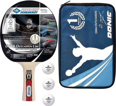 Produktbild von Donic Tischtennis Set Ovtcharov 900 | Tischtennisset Tischtennisschläger Tischtennisbälle Tischtennishülle TT Tabletennis