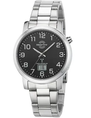 Produktbild von Master Time MTGA-10694-21M Herren-Funkuhr Basic mit Edelstahl-Armband