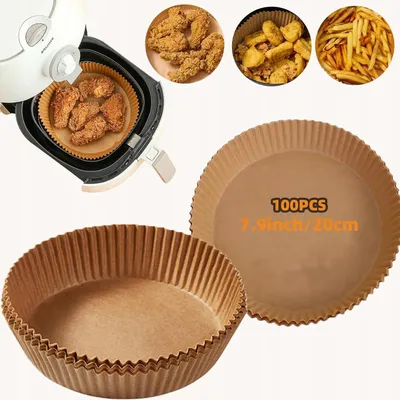 Zdjęcie produktu dla Papier do pieczenia airfryer 20cm okrągły 100 szt pergaminowy
