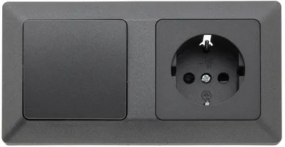 Immagine prodotto di Set MILOS spina+WS+telaio 250V~/ 16A, collegamento a spina, antracite
