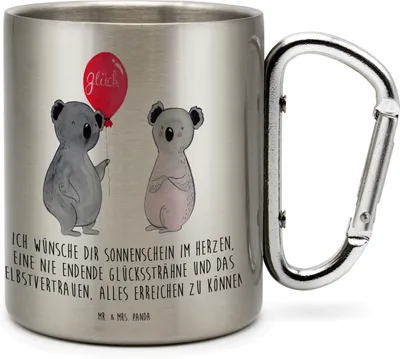 Produktbild von Mr. & Mrs. Panda Thermobecher Koala Luftballon - Transparent - Geschenk, Party, Isolierbecher, Geburtstag, Teetasse, thermotasse, Teebecher, Trinkbecher Edelstahl