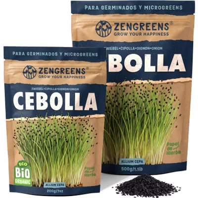 Imagen del producto de ZenGreens® Semillas Eco para Germinar Cebolla 200 g – Brotes y Microgreens