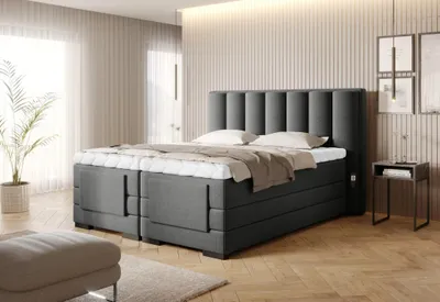 Obrázek produktu pro Manželská polohovací postel 180x200 VERION - šedá