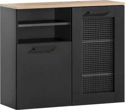 Produktbild von Unterschrank Möbelpartner Malte BxHxT 80.4x70x32 cm eiche schwarzmatt-artisan eiche