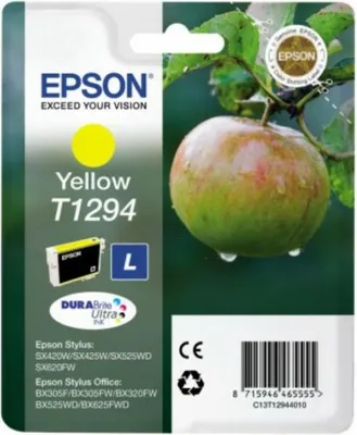 Obrázek produktu pro Epson Apple Balíček s jedním inkoustem T1294 Jablko DURABrite Ultra Yellow, Žlutá, Inkoust na pigmentové bázi, 7 ml, 1 kusů