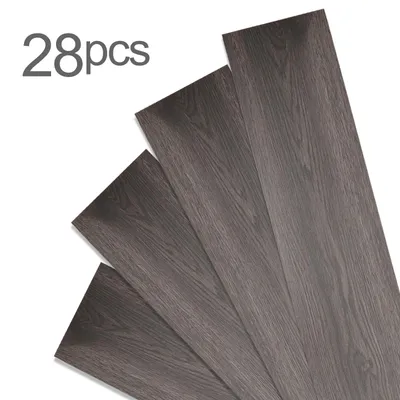 Zdjęcie produktu dla Vigevee, podłoga winylowa PVC, 4 m², samoprzylepna, deski podłogowe, płyty, antypoślizgowa, wodoodporna, 28 sztuk, podłoga winylowa z fakturą drewna (ciemnoszary)