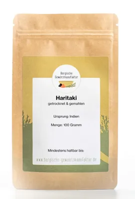 Produktbild von Haritaki Pulver (Terminalia Chebula) 100% naturrein fein gemahlen ohne Zusatzstoffe vegan ayurvedische Pflanzenqualität