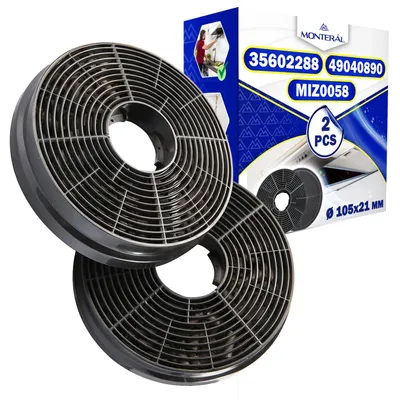 Aktivkohlefilter 2 Stück Ø 105 x 21 mm für Dunstabzugshaube