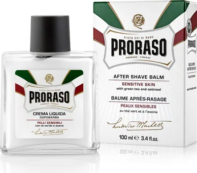Produktbild von Proraso Aftershave Balm, After-Shave-Balsam, Universal, 100 ml, Wirkt beruhigend, Auffrischend, Grüner Tee, Haferflocken