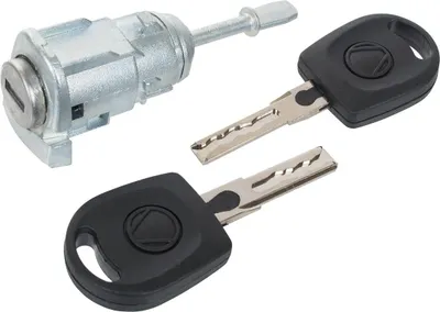 Obrázok produktu pre Zámkový valec, 2 kľúče, umiestnený vpredu vľavo, pre vozidlá VW Passat, modelové roky 1996/08 - 2000/11