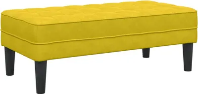 Imagen del producto de Banco con cojín Amarillo 113 x 57 x 39 cm Terciopelo
