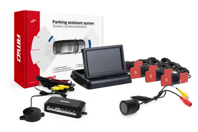 Immagine prodotto di Assistenti al parcheggio AMiO TFT02 4,3" con telecamera HD-301-IR a 4 sensori nero per interni