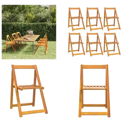Immagine prodotto di vidaXL Sedie da giardino pieghevoli 6 pz. Legno massiccio di acacia - sedia da giardino - sedie da giardino - sedia da esterno - sedia da esterno