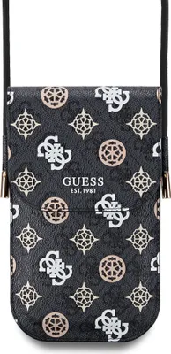 Produktbild von Guess, Umhängetasche für Smartphone Universal Modell 4G Peony mit Kartenfach, Schwarz