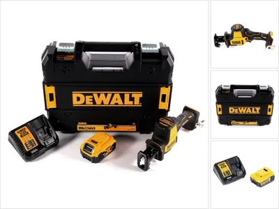 Zdjęcie produktu dla Akumulatorowa pilarka szablasta DeWalt DCS 369 P1 18 V + 1x akumulator 5,0 Ah + ładowarka + TSTAK