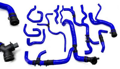 Produktbild von Kühlwasserschlauch Kit BLAU Silikon für VW Golf V R32 3.2L 24V BUB DSG Getriebe