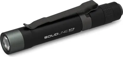 Produktbild von Solidline ST2 Taschenlampe schwarz, bis zu 120 Lumen, 55m Leuchtweite, 20 Std Laufzeit IP54, Batterie