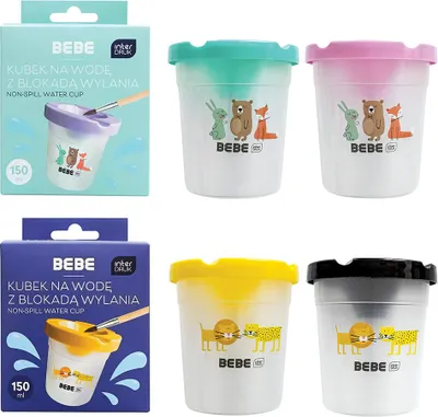 Immagine prodotto di Interdruk tazza d'acqua con paraspruzzi porta spazzola per 150 ml