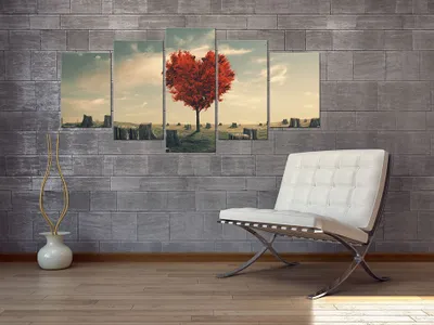 Produktbild von Akustikbild Liebe Abstrakt 200x100 cm Bilder Akustikschaum Hochleistungsschallabsorber Schallschutz Leinwand 5 tlg Wandbild Raumakustik Schalldämmung c-B-0143-b-n