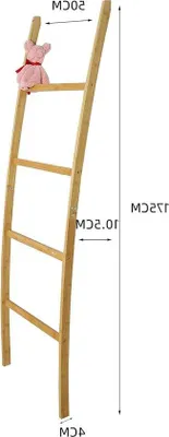 Produktbild von Famanu Handtuchleiter aus Bambus mit 4 Stangen - für Badezimmer und Wohnzimmer