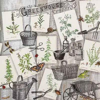 Obrázek produktu pro 20 ubrousků Zelený domeček - Pěstování bylinek 33x33cm