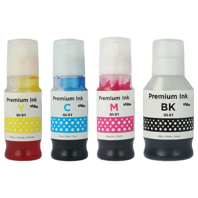 Produktbild von vhbw 4x Nachfülltinte kompatibel mit Canon Pixma G 1420, G 1460, G 2420, G 2460 Drucker - Refillset Dye Cyan, Dye Magenta, Dye Schwarz, Dye Yellow