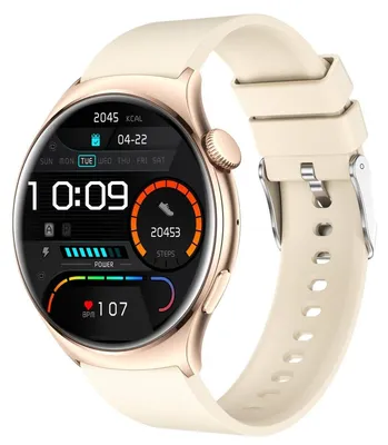 Image de Synerfit Montre connectée Amnésia AMOLED 1,43" - appels Bluetooth, cardio, 10 j - Silicone Beige