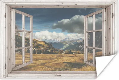 Produktbild von MuchoWow® Poster Aussicht - Berg - Gras 180x120 cm - Fotoplakat