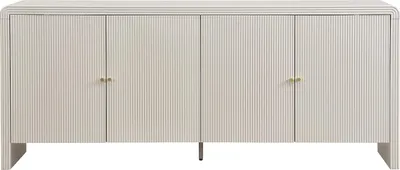 Produktbild von 4-türiger Sideboard aus MDF-Platte – Beige und Gold – MIRENALO